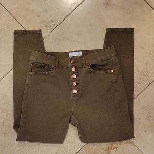 Loft High Rise Olive Jeans